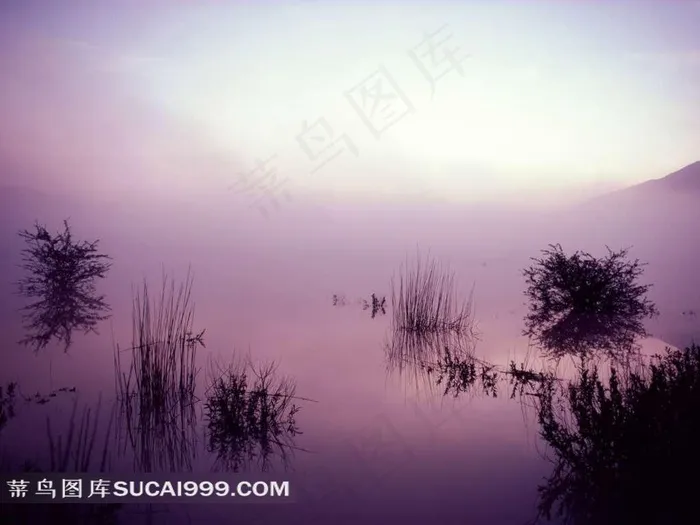 云雾缭绕的山水自然美景