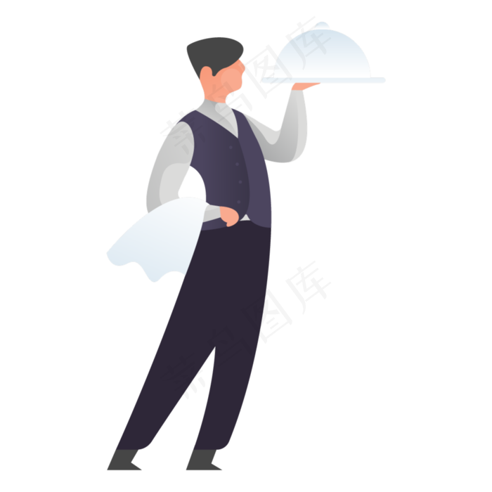 端餐人物免抠图