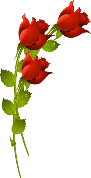 卡通简笔玫瑰花