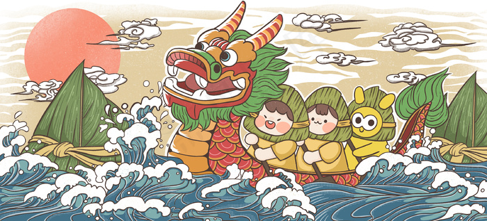 端午节插画海报psd模版下载