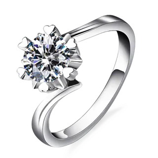 免抠钻戒，结婚戒指，情侣戒指，白金钻戒