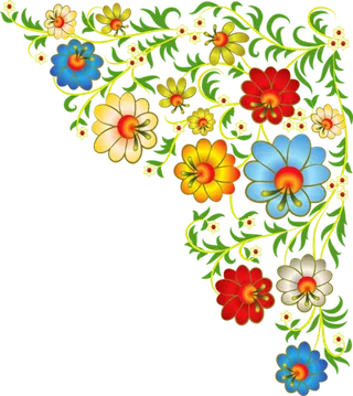 花朵线条画卡通谷雨春季主题