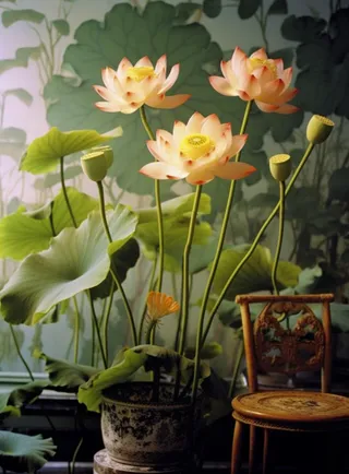 池塘荷花风景背景