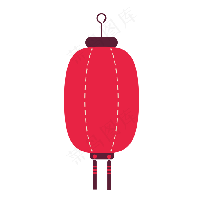 中国风 手绘 卡通元素 传统 复古红 灯笼装饰 PNG 免抠 