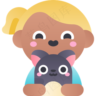 卡通女孩元素图标免扣