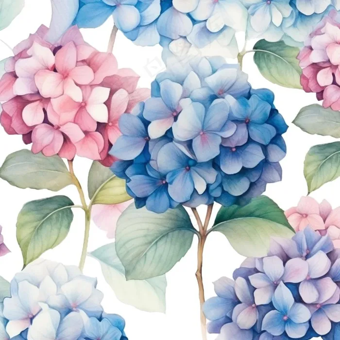 绣球花插画免抠(1024x1024)