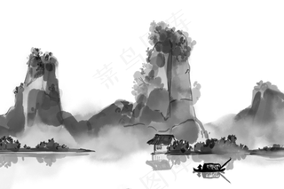水墨山水素材  