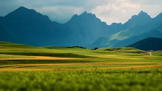 高山山脉草原摄影图