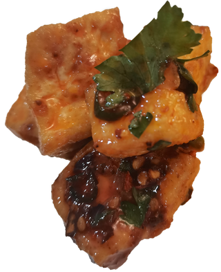 黄豆豆腐包浆黑豆嫩豆腐油炸香煎免抠摄影元素素材