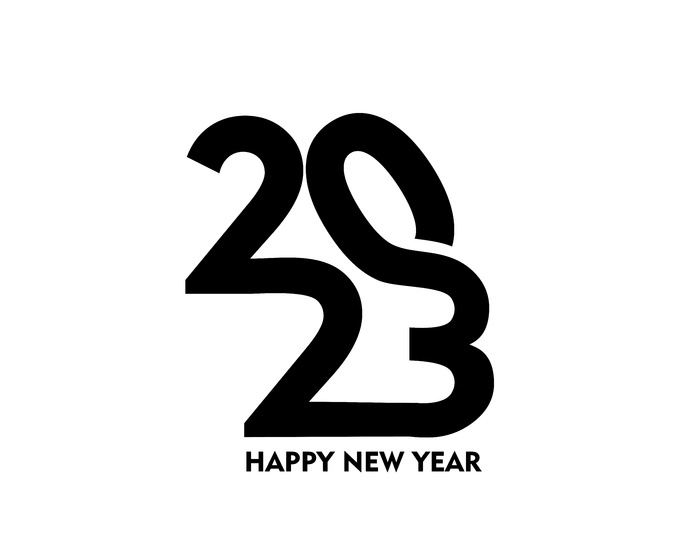 兔年2023黑色数字挂画