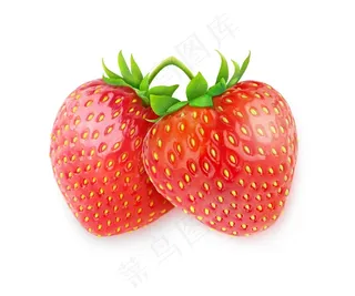 两颗草莓摄影素材水果图片