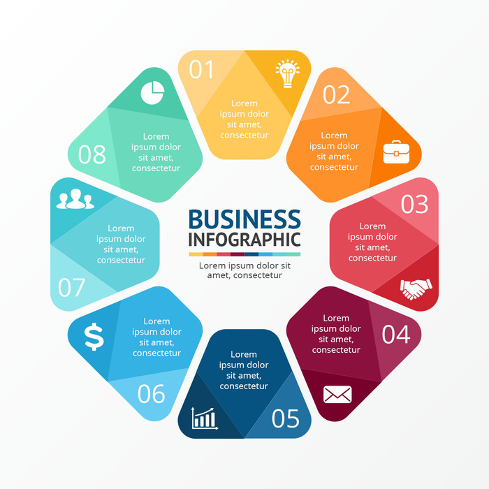 数据图表统计图形分析分类商务会议办公图标PSD模板素材