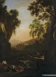 斯旺尼维尔特，赫尔曼·范·帕特拉斯和他的家人在日落时分