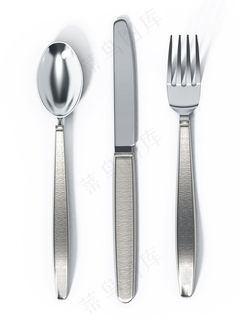 摆放整齐的西式餐具高清图片
