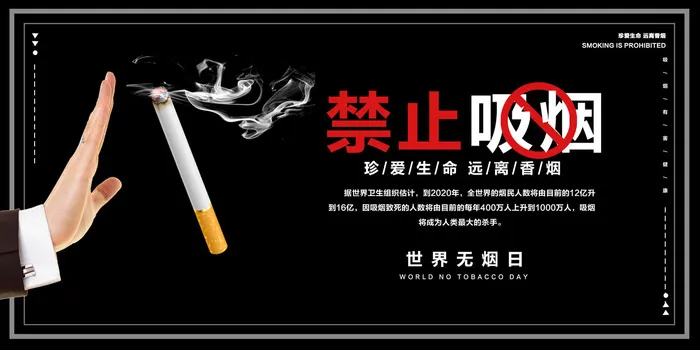 世界无烟日海报psd模版下载
