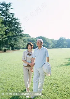 幸福的老夫妻素材