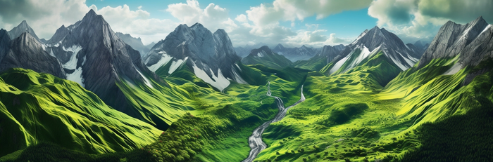 崇山峻岭巍峨的山脉摄影图