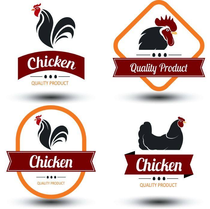 免抠公鸡创意标签