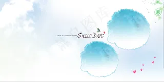 相册儿童宝宝相册PSD模版相册爱心蓝底棉花糖蝴蝶泡泡高清背景图免扣元素