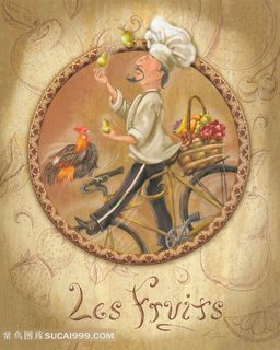 卡通厨师装饰画画芯