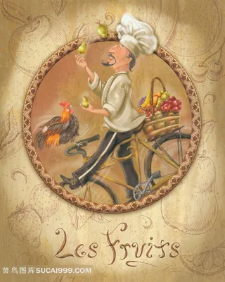 卡通厨师装饰画画芯