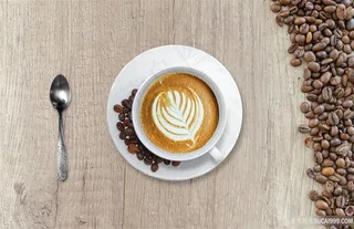 香浓拿铁咖啡热饮图片