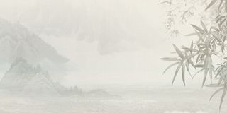 中国风传统水墨古风古典展板边框工笔画PS海报背景平面设计素材