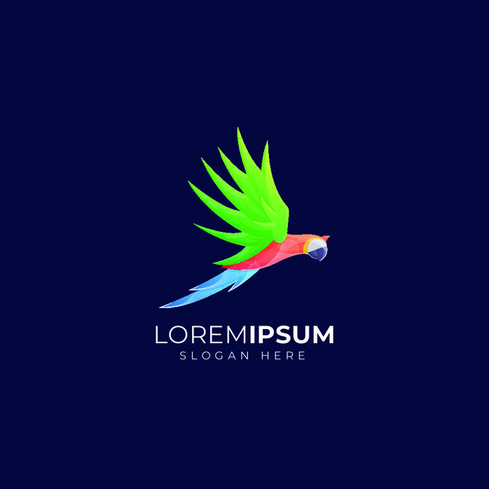 动物形象几何图形状鸟类狗狗渐变LOGO标志ai矢量源文件设计素材eps,ai矢量模版下载
