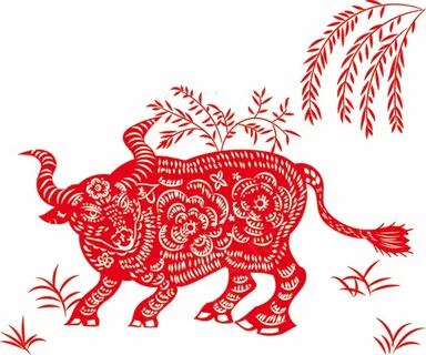 牛剪纸 剪纸风元素