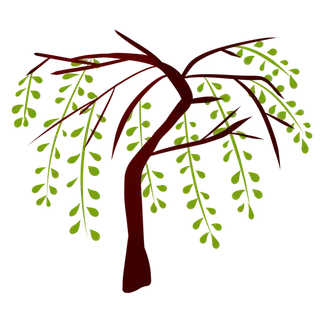 春天绿色春季水墨柳树柳条柳叶春季海报设计PNG免扣素材