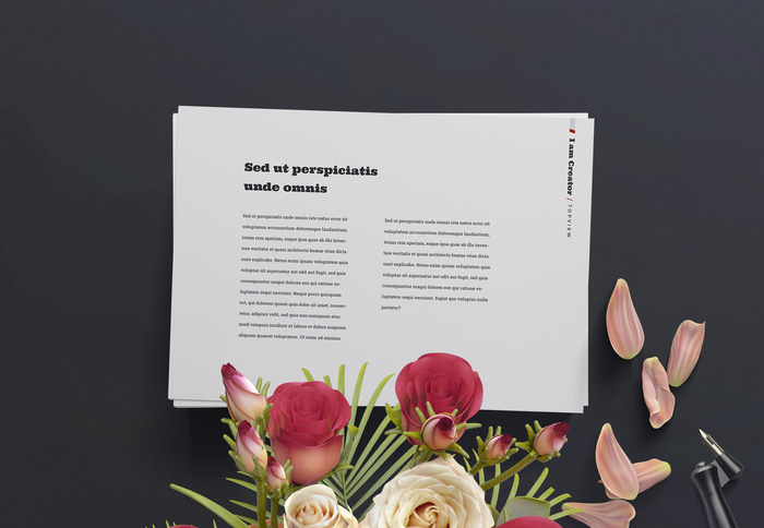 灰色花纸张vi背景俯视图