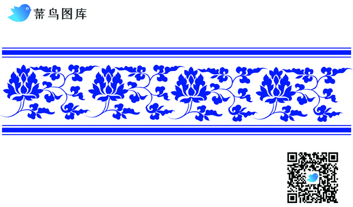 传统花纹纹样青花花纹ai矢量模版下载