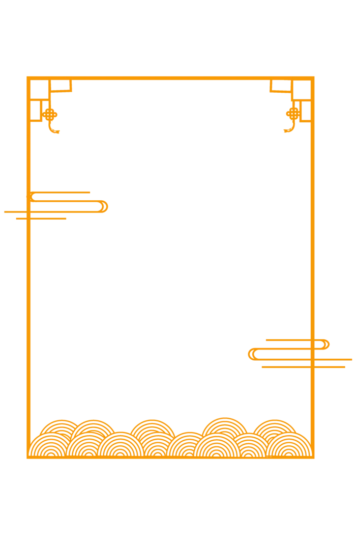 中国风中式传统祥云图案国潮古风边框云纹装饰元素PNG免抠素材图
