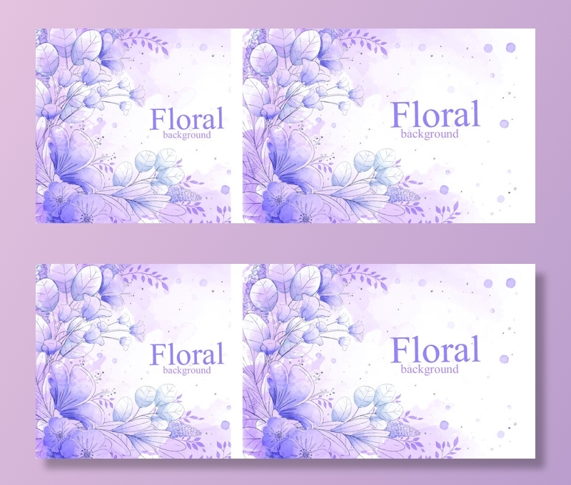 水彩手绘紫色花卉背景