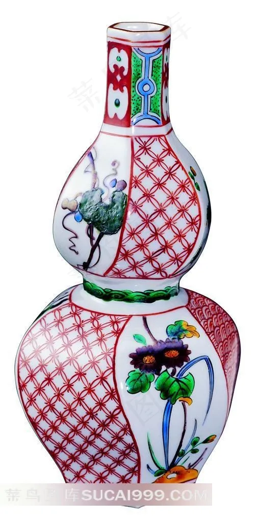 中国精美装饰图案葫芦形花瓶