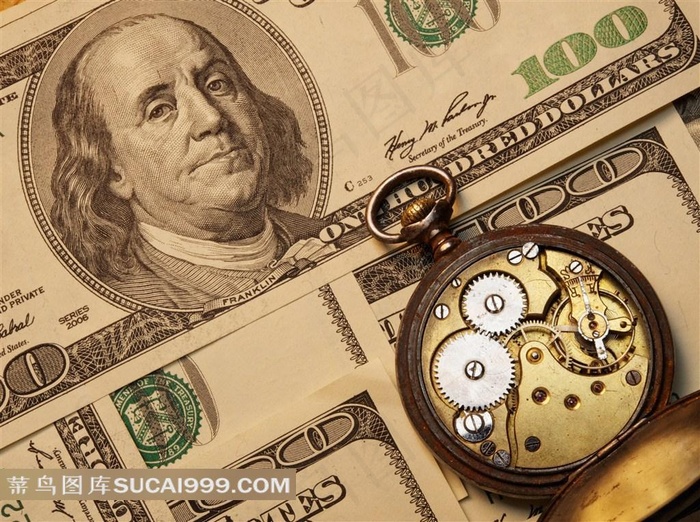 秒表和美钞图片