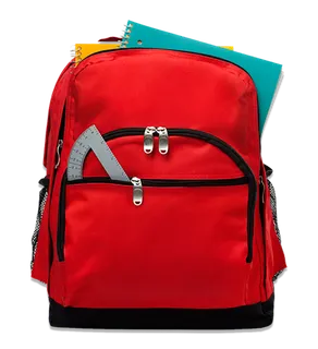 红色书包实物布艺少儿兴趣班素材