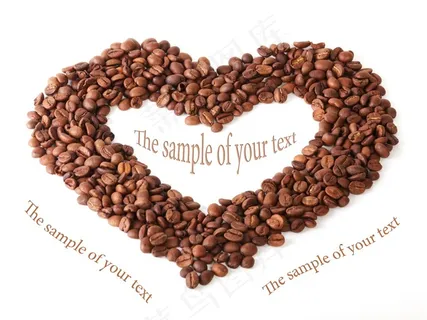 咖啡豆组合心形元素背景图片素材