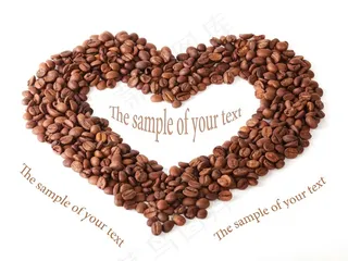 咖啡豆组合心形元素背景图片素材