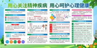 蓝色大气世界精神卫生日知识宣传栏