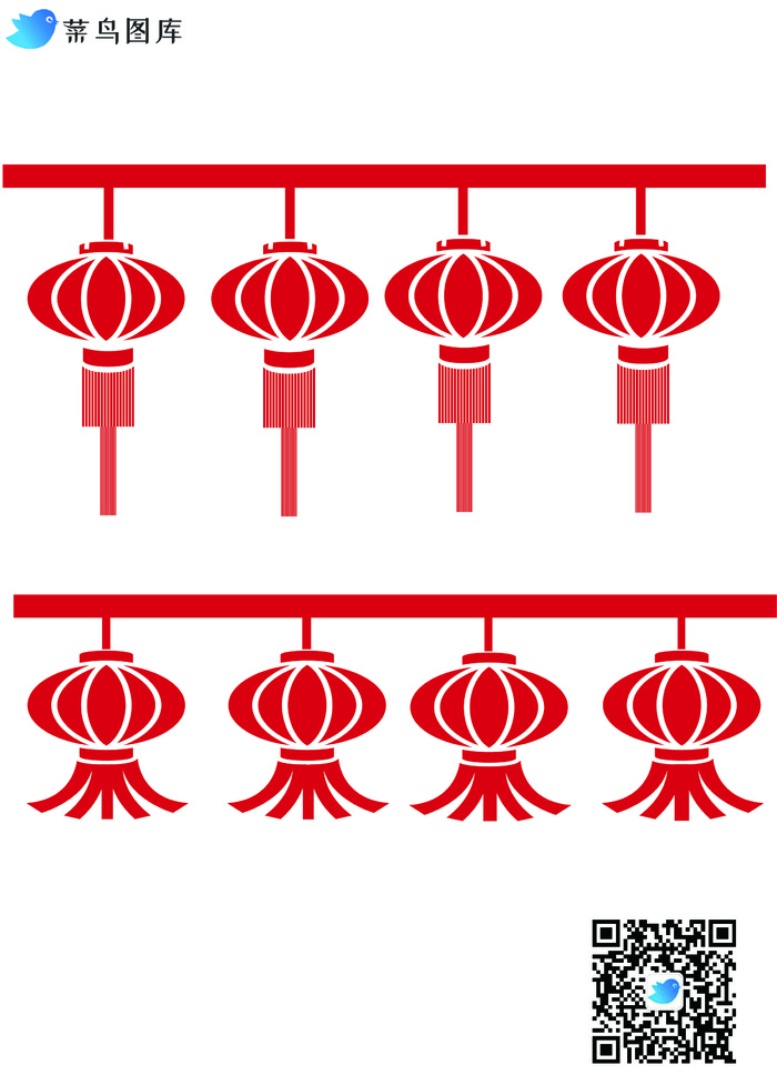 大红灯笼剪影免抠图