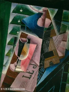 咖啡研磨机和玻璃1915年油画图片 咖啡研磨机和玻璃1915年油画图片