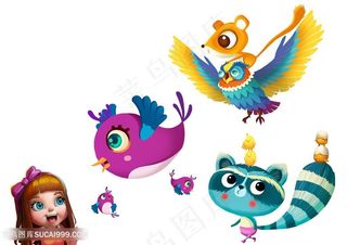 卡通小鸟插画高清图片