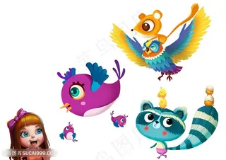 卡通小鸟插画高清图片