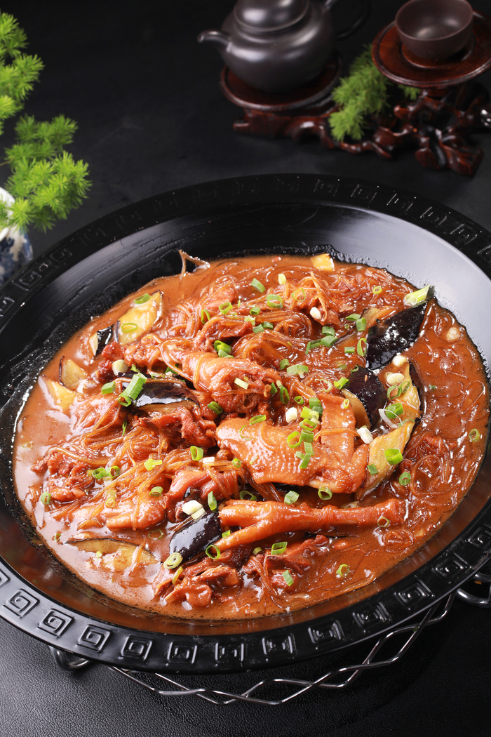 茄子粉条炒家鸡 (3)