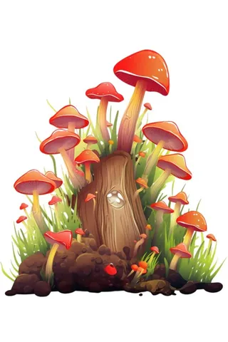 植物蘑菇动物元素