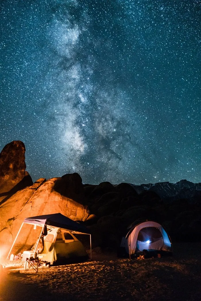 星空下旅行的帐篷风景图片