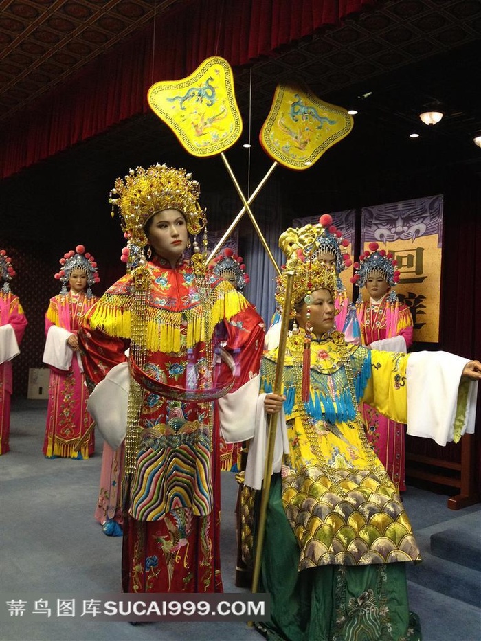 中国古代宋朝宫廷京剧人物蜡像