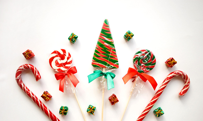 圣诞节垂直画幅场景圣诞装饰圣诞小盒糖果棒(61)