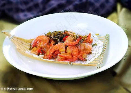 海茶香虾中华美食摄影图